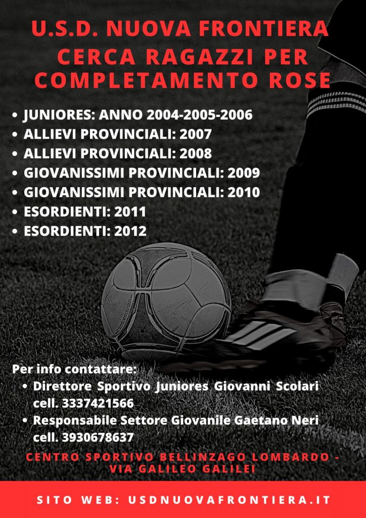 Cerchiamo ragazzi per completamento rose