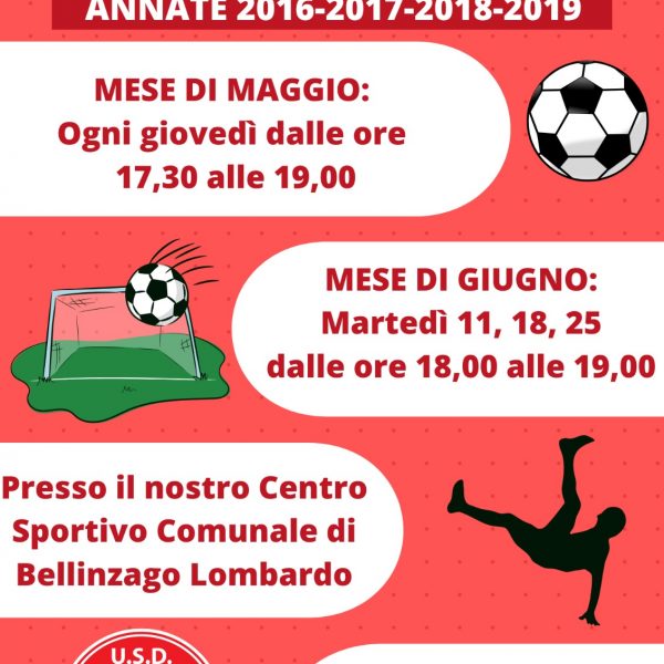 OPEN DAYS primi calci e scuola calcio ANNATE 2016-2017-2018-2019
