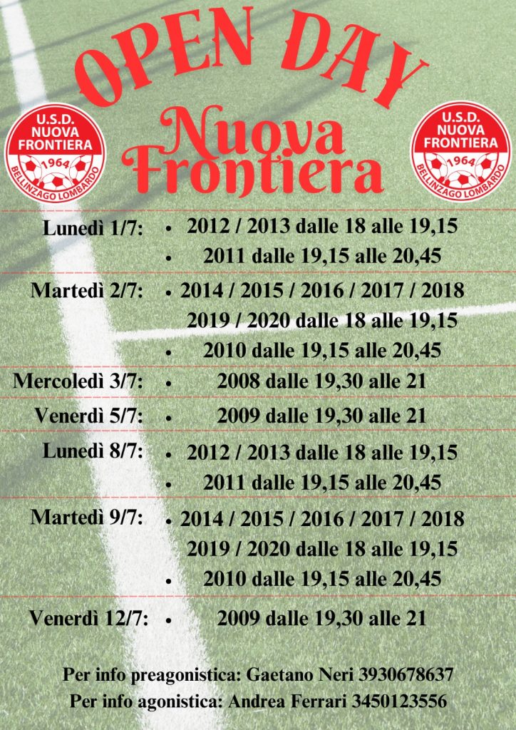 OPEN DAY U.S.D. NUOVA FRONTIERA